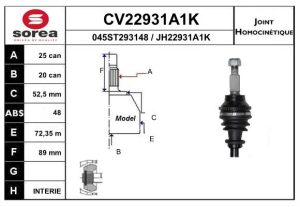 Cap planetara DACIA DUSTER (HM_) 1.5 dCi 110 4x4 (HMAB) diesel 109 cai EAI CV22931A1K