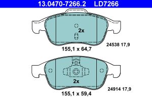 Placute frana DACIA DUSTER (HM_) 1.0 TCe 90 benzina 91 cai ATE 13.0470-7266.2