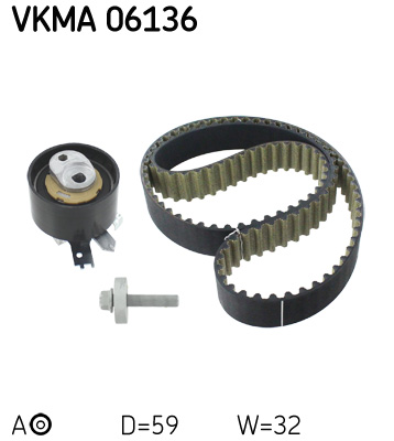 Kit distributie DACIA DUSTER (HM_) 1.5 dCi 90 (HMAA) diesel 90 cai SKF VKMA 06136