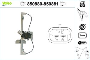 Mecanism actionare geam DACIA DUSTER (HM_) 1.2 TCe 125 (HMMA) benzina 125 cai VALEO 850880