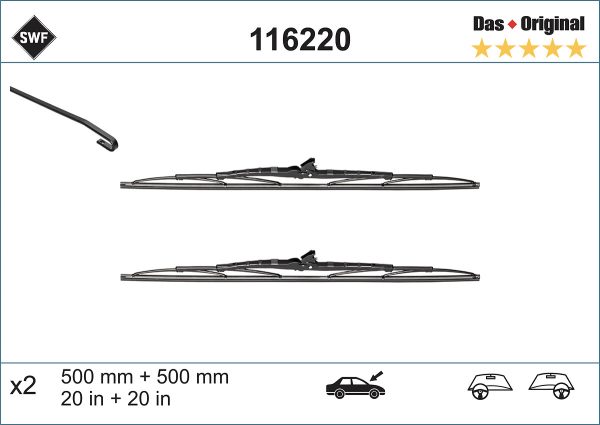 Lamela stergator DACIA DUSTER (HS_) 1.5 dCi diesel 86 cai SWF 116220