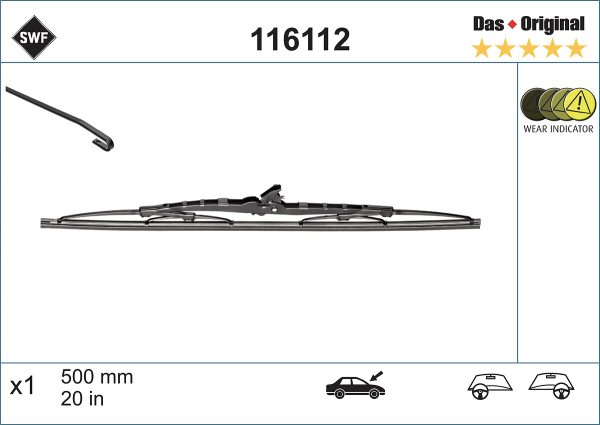 Lamela stergator DACIA DUSTER (HS_) 1.5 dCi diesel 86 cai SWF 116112