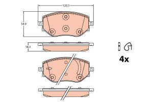 Placute frana DACIA LOGAN III (3K_) 1.0 TCe 90 (3KM6) benzina 91 cai TRW GDB2324