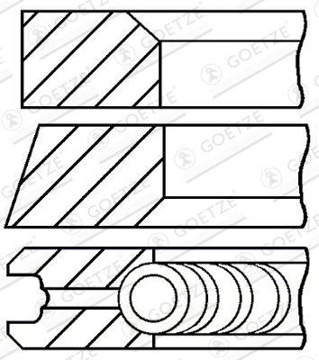 Set segmenti piston DACIA LOGAN II 1.5 dCi diesel 84 cai GOETZE ENGINE 08-123407-30