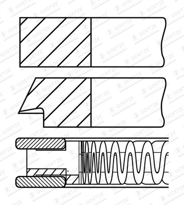 Set segmenti piston DACIA SANDERO 1.6 Hi-Flex (BS1H) Benzina/Etanol 87 cai GOETZE ENGINE 08-443707-00