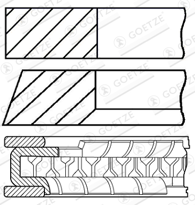 Set segmenti piston DACIA SANDERO II 1.2 benzina 73 cai GOETZE ENGINE 08-450000-10