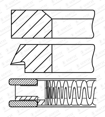 Set segmenti piston DACIA JOGGER (RK_) 1.0 TCe 90 ECO-G (RKMT) Benzina/Autogaz (GPL) 91 cai GOETZE ENGINE 08-450400-00