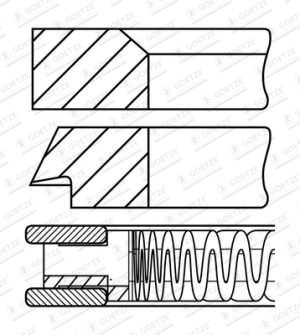 Set segmenti piston DACIA DUSTER (HM_) 1.0 TCe LPG Benzina/Autogaz (GPL) 91 cai GOETZE ENGINE 08-450400-00