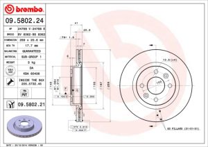 Disc frana DACIA SANDERO II 1.0 SCe 75 (B8JC, B8JD) benzina 73 cai BREMBO 09.5802.21
