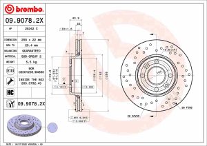 Disc frana DACIA LODGY (JS_) 1.6 LPG (JSNB) Benzina/Autogaz (GPL) 109 cai BREMBO 09.9078.2X