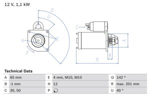 Electromotor DACIA LOGAN MCV (KS_) 1.5 dCi diesel 65 cai BOSCH 0 986 021 741