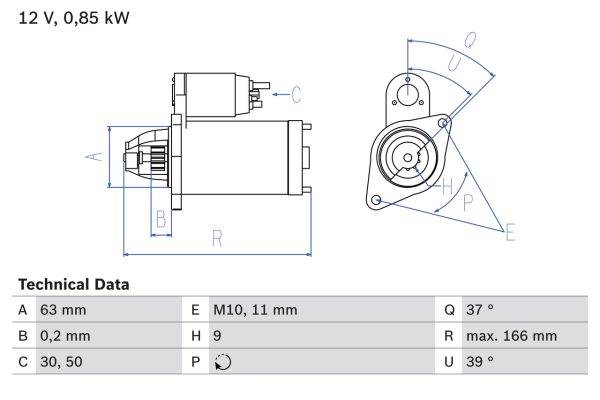 Electromotor DACIA LOGAN MCV II 1.2 LPG Benzina/Autogaz (GPL) 72 cai BOSCH 0 986 024 190