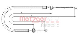Cablu frana de parcare DACIA LOGAN MCV (KS_) 1.6 16V Hi-Flex Benzina/Etanol 105 cai METZGER 10.6892