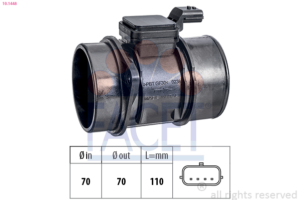 Senzor debit aer DACIA LODGY (JS_) 1.5 dCi (JSMC, JSAF) diesel 107 cai FACET 10.1448