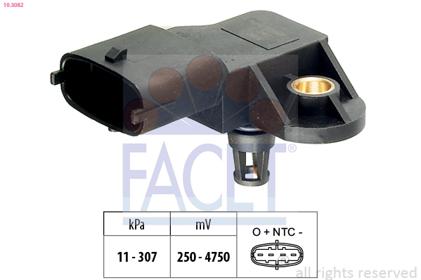 Senzor presiune aer DACIA DUSTER (HS_) 1.2 TCe 125 4x4 benzina 125 cai FACET 10.3082