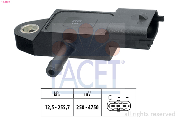 Senzor presiune aer DACIA SANDERO 1.5 dCi diesel 65 cai FACET 10.3122