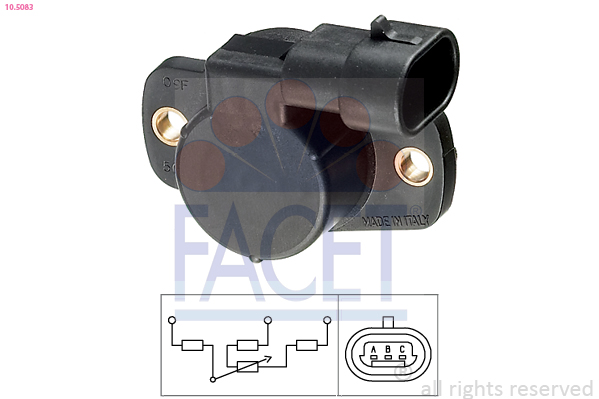 Senzor pozitie clapeta acceleratie DACIA LOGAN MCV (KS_) 1.6 16V (KS0L, KS0M, KS0P, KS1S) benzina 105 cai FACET 10.5083