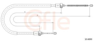 Cablu frana de parcare DACIA LOGAN (LS_) 1.6 16V (LS09, LS0L, LS0M, LS0P, LS0V, LS18, LS1S, LS1V,... benzina 105 cai COFLE 10.6890