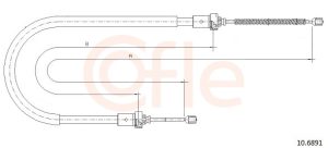 Cablu frana de parcare DACIA LOGAN (LS_) 1.6 16V (LS09, LS0L, LS0M, LS0P, LS0V, LS18, LS1S, LS1V,... benzina 105 cai COFLE 10.6891