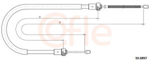 Cablu frana de parcare DACIA SANDERO II 1.5 dCi 75 / Blue dCi 75 (B8JW, B8M4, B8AH, B8M7, B8M6) diesel 75 cai COFLE 10.6897