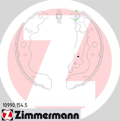 Set saboti frana DACIA DUSTER (HS_) 1.6 16V Hi-Flex Benzina/Etanol 105 cai ZIMMERMANN 10990.154.5