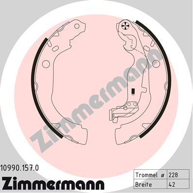 Set saboti frana DACIA DUSTER (HS_) 1.5 dCi 4x4 diesel 90 cai ZIMMERMANN 10990.157.0
