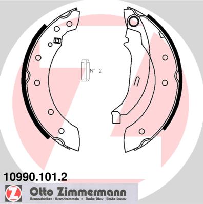 Set saboti frana DACIA SANDERO 1.6 (BS0D, BS0B, BS0F, BS0H) benzina 87 cai ZIMMERMANN 10990.101.2