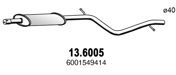 Toba esapamet intermediara DACIA LOGAN MCV (KS_) 1.6 16V (KS0L, KS0M, KS0P, KS1S) benzina 105 cai ASSO 13.6005