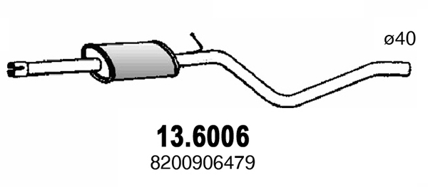 Toba esapamet intermediara DACIA SANDERO 1.6 (BS0D, BS0B, BS0F, BS0H) benzina 87 cai ASSO 13.6006