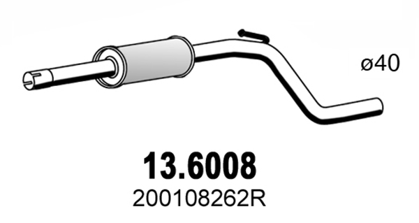 Toba esapamet intermediara DACIA SANDERO 1.2 16V LPG Benzina/Autogaz (GPL) 75 cai ASSO 13.6008