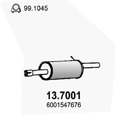 Toba esapament finala DACIA LOGAN (LS_) 1.6 MPI 85 benzina 84 cai ASSO 13.7001