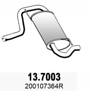 Toba esapament finala DACIA DUSTER (HS_) 1.6 16V benzina 105 cai ASSO 13.7003
