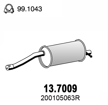 Toba esapament finala DACIA SANDERO 1.5 dCi diesel 68 cai ASSO 13.7009