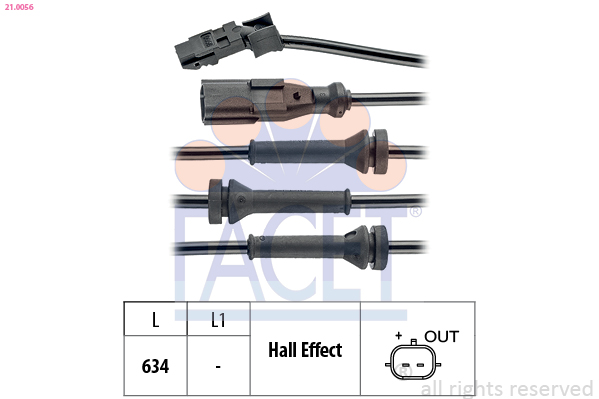 Senzor turatie roata DACIA LOGAN pick-up (US_) 1.6 Bifuel Benzina/Autogaz (GPL) 84 cai FACET 21.0056