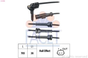 Senzor turatie roata DACIA DUSTER (HM_) 1.3 TCe 130 (HMMF) benzina 131 cai FACET 21.0102