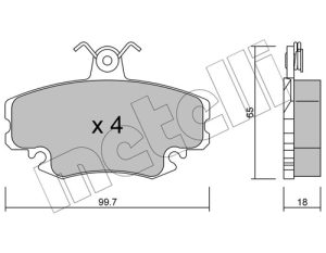 Placute frana DACIA LOGAN (LS_) 1.0 Hi-Flex (LS0R, LS1G) Benzina/Etanol 76 cai METELLI 22-0120-0