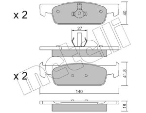 Placute frana DACIA LOGAN II 1.6 16V benzina 105 cai METELLI 22-0975-3