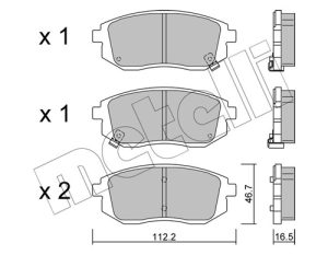 Placute frana DACIA SPRING EV (B6M1) electric 45 cai METELLI 22-1353-0