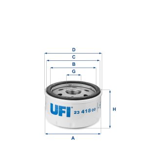 Filtru ulei DACIA SANDERO 1.4 MPI LPG Benzina/Autogaz (GPL) 72 cai UFI 23.418.00