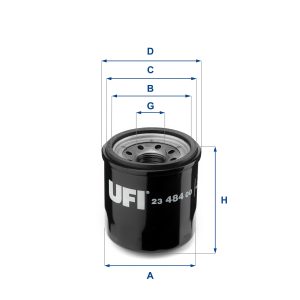 Filtru ulei DACIA LODGY (JS_) 1.6 LPG (JSNB) Benzina/Autogaz (GPL) 109 cai UFI 23.484.00