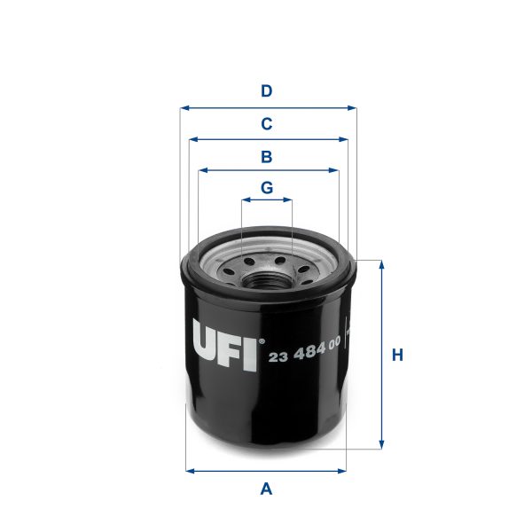 Filtru ulei DACIA LODGY (JS_) 1.6 LPG (JSAV) Benzina/Autogaz (GPL) 102 cai UFI 23.484.00