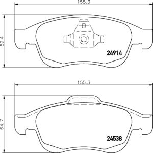 Placute frana DACIA SANDERO III 1.0 TCe 90 benzina 91 cai DON PCP1061