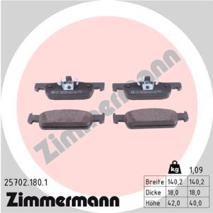 Placute frana DACIA SANDERO II TCe 90 LPG (B8M1) Benzina/Autogaz (GPL) 90 cai ZIMMERMANN 25702.180.1