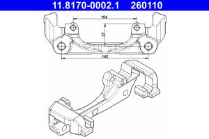 Suport etrier DACIA DUSTER (HM_) 1.2 TCe 125 4x4 (HMMA) benzina 125 cai ATE 11.8170-0002.1