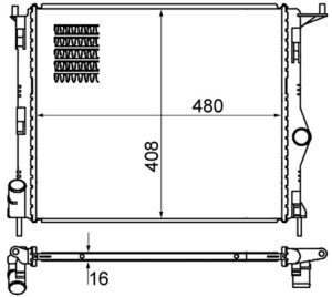 Radiator racire motor DACIA LOGAN MCV (KS_) 1.6 MPI 85 benzina 84 cai MAHLE ORIGINAL CR 1765 000S