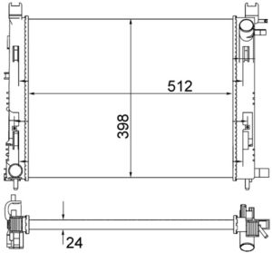Radiator racire motor DACIA LODGY (JS_) 1.5 dCi (JSMC, JSAF) diesel 107 cai MAHLE ORIGINAL CR 2166 001S