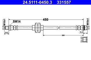 Furtun frana DACIA SANDERO II TCe 90 (B8M1, B8MA, B8AC) benzina 90 cai ATE 24.5111-0450.3