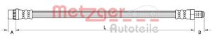 Furtun frana DACIA LOGAN MCV (KS_) 1.6 (KS0B, KS0D, KS0F) benzina 87 cai METZGER 4110931