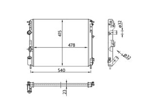 Radiator racire motor DACIA LOGAN (LS_) 1.6 (LSOB, LSOD, LSOF, LSOH) benzina 87 cai MAHLE ORIGINAL CR 36 000S