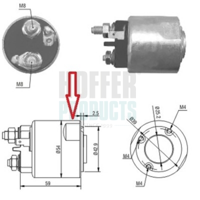 Solenoid electromotor DACIA LOGAN MCV (KS_) 1.4 benzina 75 cai HOFFER 46086